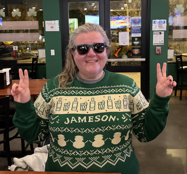 Bridgett with a Jameson sweater